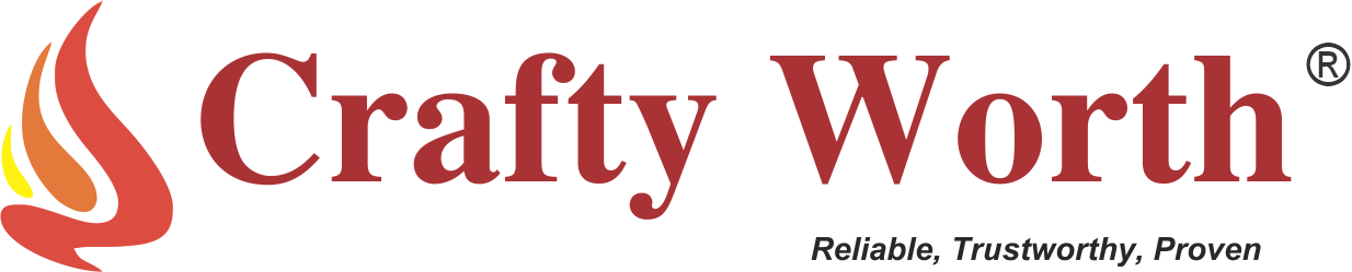 Crafty Worth logo - premium personalized gifts and custom products brand