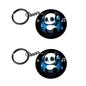 | panda keychains | keychain 60 rupees customized keychain with photo Printed Wooden Keychain| Circle Shape Set of 2 keyrings