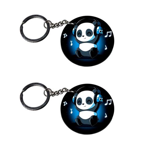 Crafty Worth | panda keychains | keychain 60 rupees customized keychain with photo Printed Wooden Keychain| Circle Shape Set of 2 keyrings 2×2 inch
