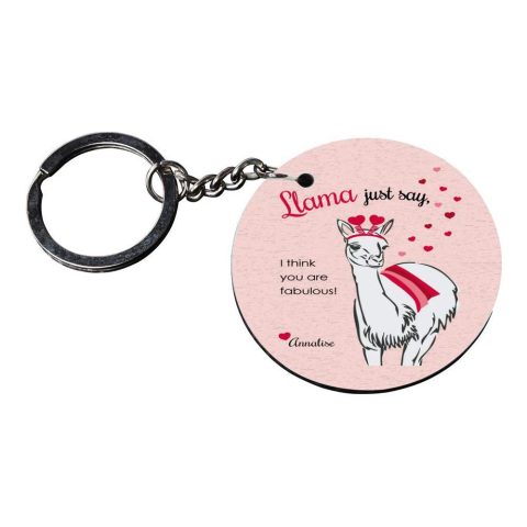 Crafty Worth | key chain for girls cute | Keychain for girls customized keychain with photo Printed Wooden Keychain| Circle Shape Set of 2 keyrings 2×2 inch - alternate view