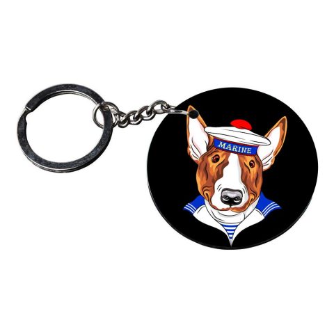 Crafty Worth | red dog keychain | keychain for office use customized keychain with photo Printed Wooden Keychain| Circle Shape Set of 2 keyrings 2×2 inch - alternate view