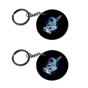 | Space keychain | g keychain customized keychain with photo Printed Wooden Keychain| Circle Shape Set of 2 keyrings 2x2 inch
