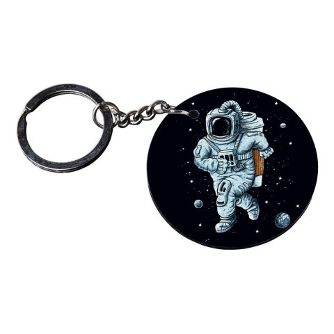 Crafty Worth | Space keychain | h keychain heart customized keychain with photo Printed Wooden Keychain| Circle Shape Set of 2 keyrings 2×2 inch - alternate view