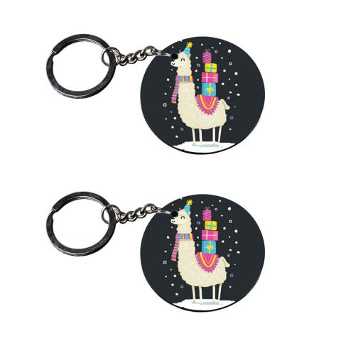 Crafty Worth | key chain for girls stylish latest | keychain for father customized keychain with photo Printed Wooden Keychain| Circle Shape Set of 2 keyrings 2×2 inch