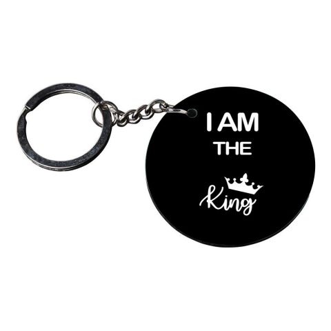 Crafty Worth | king keychains for boys | keychain making kit customized keychain with photo Printed Wooden Keychain| Circle Shape Set of 2 keyrings 2×2 inch - alternate view