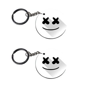 | marshmallow keychain | keychain of love customized keychain with photo Printed Wooden Keychain| Circle Shape Set of 2 keyri