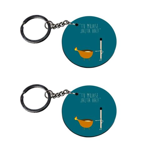 Crafty Worth | funny quote keychain | keychain for i20 customized keychain with photo Printed Wooden Keychain| Circle Shape Set of 2 keyrings 2×2 inch