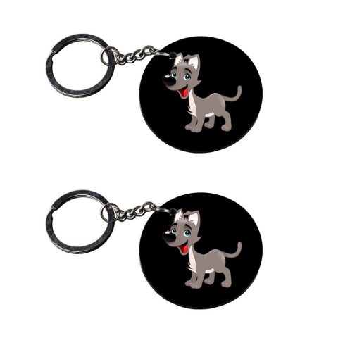 Crafty Worth | pug dog keychain | keychain for car customized keychain with photo Printed Wooden Keychain| Circle Shape Set of 2 keyrings 2×2 inch