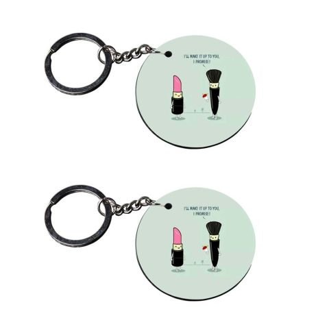 Crafty Worth | pinky promise keychain | h keychain for girls customized keychain with photo Printed Wooden Keychain| Circle Shape Set of 2 keyrings 2×2 inch