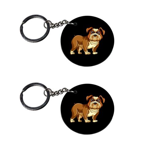 Crafty Worth | dog keychain for dog lovers | keychain for girls bike customized keychain with photo Printed Wooden Keychain| Circle Shape Set of 2 keyrings 2×2 inch