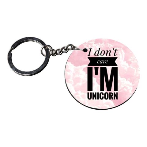 Crafty Worth | unicorn keychains for girls | keychain for girls customized keychain with photo Printed Wooden Keychain| Circle Shape Set of 2 keyrings 2×2 inch - alternate view