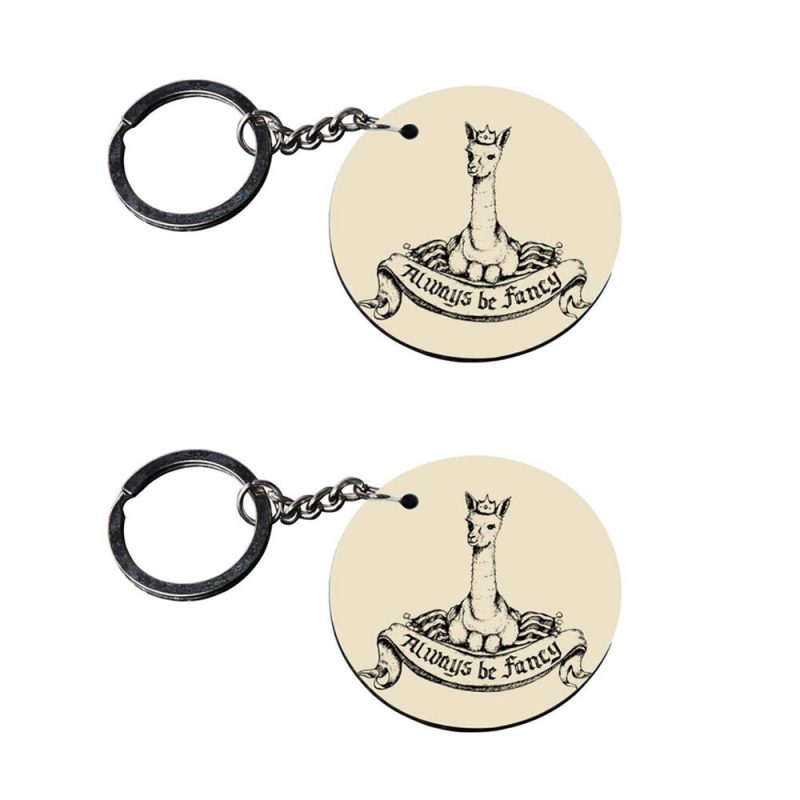 Crafty Worth | key chain for girls under 100 | keychain for i20 car customized keychain with photo Printed Wooden Keychain| Circle Shape Set of 2 keyrings 2x2 inch