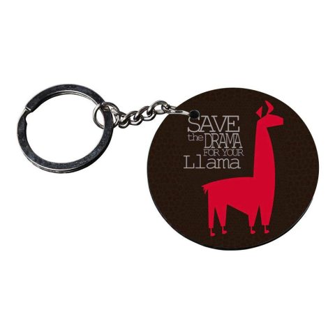 Crafty Worth | llama keychain | keychain for kids girls customized keychain with photo Printed Wooden Keychain| Circle Shape Set of 2 keyrings 2×2 inch - alternate view