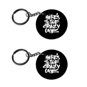 Crafty Worth motivation photo keychain set of 2 for bike keys