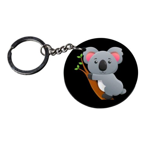 Crafty Worth | panda key chains | keychain for bike customized keychain with photo Printed Wooden Keychain| Circle Shape Set of 2 keyrings 2×2 inch - alternate view