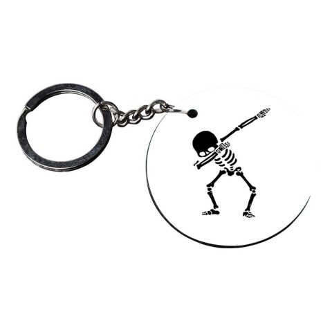 Crafty Worth | dog dab keychain | keychain 100 customized keychain with photo Printed Wooden Keychain| Circle Shape Set of 2 keyrings 2×2 inch - alternate view