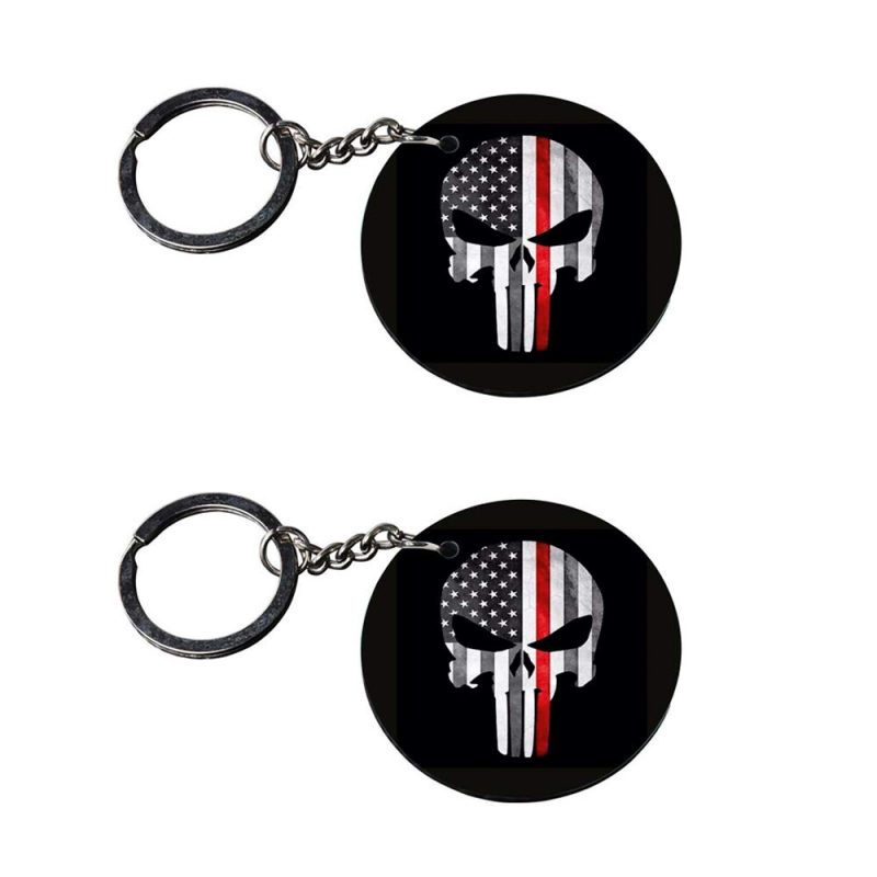 Punisher Skull Flag Keychain Set