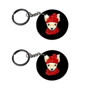 CraftyWorth | pug dog keychain | keychain for bike rx100 customized keychain with photo Printed Wooden Keychain| Circle Shape Set of 2 keyrings 2x2 inch