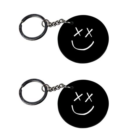 Crafty Worth | marshmallow keychain | keychain queen customized keychain with photo Printed Wooden Keychain| Circle Shape Set of 2 keyrings 2×2 inch
