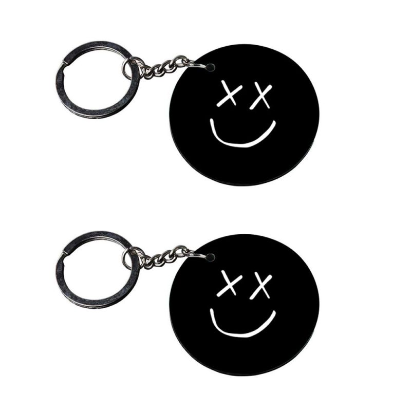 Crafty Worth | marshmallow keychain | keychain queen customized keychain with photo Printed Wooden Keychain| Circle Shape Set of 2 keyrings 2x2 inch