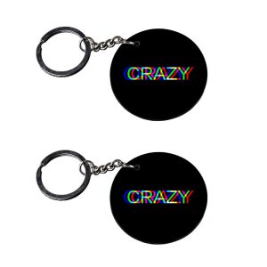 CraftyWorth | funny keychain | keychain with lighter customized keychain with photo Printed Wooden Keychain| Circle Shape Set of 2 keyrings 2x2 inch
