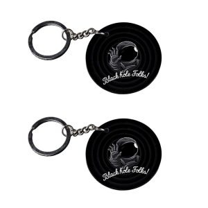 Crafty Worth letter H stylish space photo keychain set of 2
