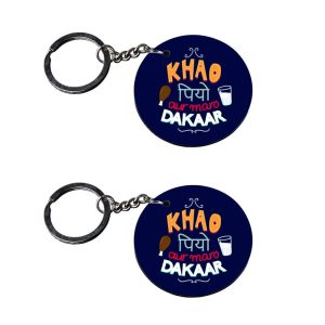 Crafty Worth stylish name customized photo keychain set of 2