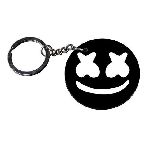 Crafty Worth | marshmallow X X Smilykeychain | p keychain for men customized keychain with photo Printed Wooden Keychain| Circle Shape Set of 2 keyrings 2×2 inch - alternate view