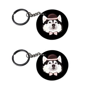 | pug dog keychain | p keychain for bike customized keychain with photo Printed Wooden Keychain| Circle Shape Set of 2 keyrin