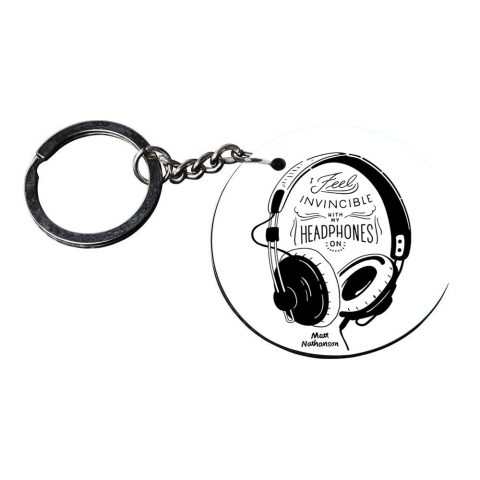 Crafty Worth | music keychains for girls | m keychains for girls customized keychain with photo Printed Wooden Keychain| Circle Shape Set of 2 keyrings 2×2 inch - alternate view