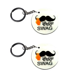 Crafty Worth letter P photo keychain for girls set of 2