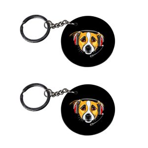 | dog keychains for boys | keychain for pendrive customized keychain with photo Printed Wooden Keychain| Circle Shape Set of 