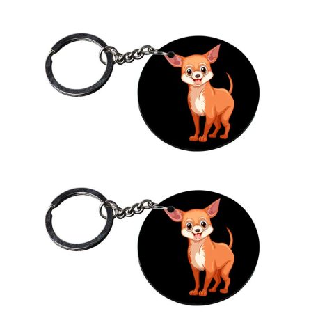 Crafty Worth | dog paw keychains | keychain for scooter Printed Wooden Keychains | Circle Shape Set of 2 keyrings 2×2 inch