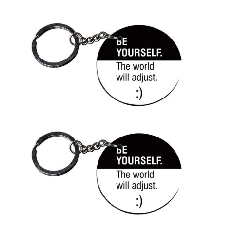 Crafty Worth | quotes keychain for love | keychain for women stylish Printed Wooden Keychains | Circle Shape Set of 2 keyrings 2×2 inch