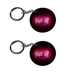 Crafty Worth bold attitude quote keychain set of 2