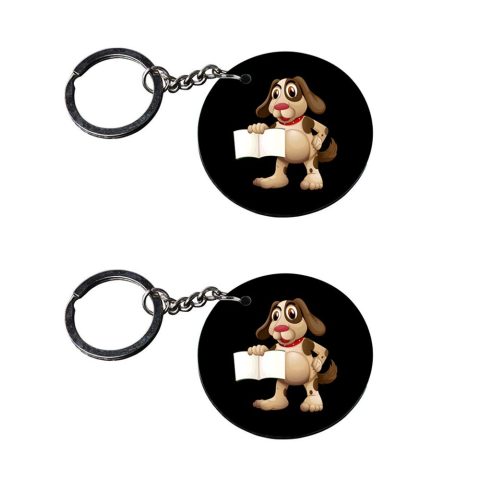 Crafty Worth | pug dog keychain | v keychain for bike customized keychain with photo Printed Wooden Keychain| Circle Shape Set of 2 keyrings 2×2 inch