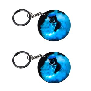 Crafty Worth quirky smiley marshmallow keychain set of 2