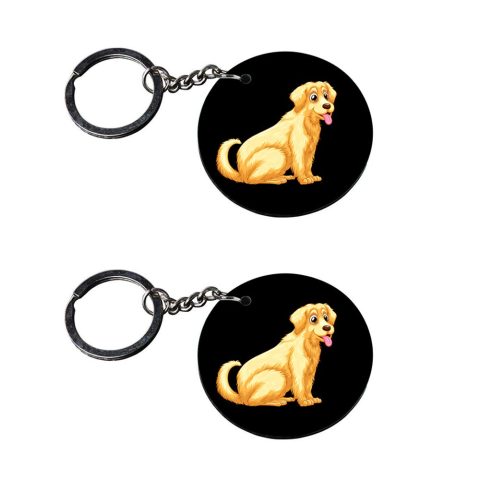 Crafty Worth | watch dogs 2 keychain | keychain for unisex customized keychain with photo Printed Wooden Keychain| Circle Shape Set of 2 keyrings 2×2 inch