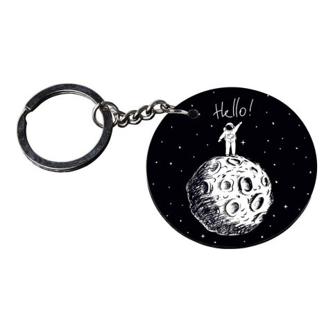 Crafty Worth | astronaut keychain | keychain gadgets for men customized keychain with photo Printed Wooden Keychain| Circle Shape Set of 2 keyrings 2×2 inch - alternate view