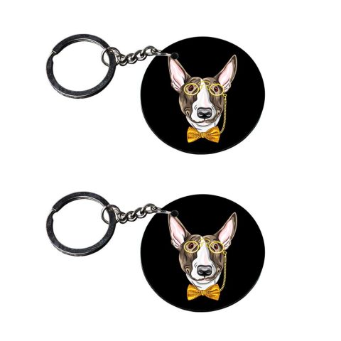 Crafty Worth | dog paw keychains | n keychain for girls customized keychain with photo Printed Wooden Keychain| Circle Shape Set of 2 keyrings 2×2 inch