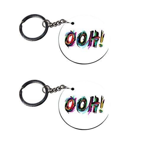 Crafty Worth | keychain quotes | Keychain for girls customized keychain with photo Printed Wooden Keychain| Circle Shape Set of 2 keyrings 2×2 inch