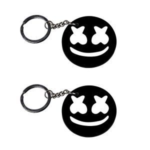Crafty Worth letter P marshmallow keychain for men set of 2