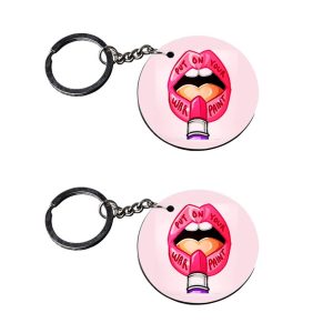 CraftyWorth | key chain for girls under 50 | keychain for unisex customized keychain with photo Printed Wooden Keychain| Circle Shape Set of 2 keyrings 2x2 inch