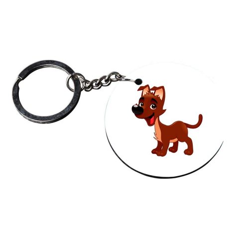 Crafty Worth | dog keychain for dog lovers | keychain for nexon Printed Wooden Keychains | Circle Shape Set of 2 keyrings 2×2 inch - alternate view