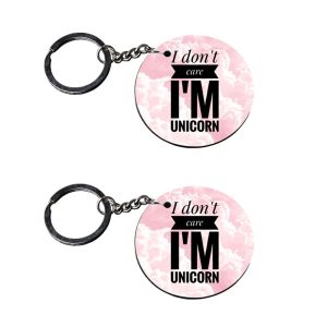 | unicorn keychains for girls | keychain for girls customized keychain with photo Printed Wooden Keychain| Circle Shape Set o