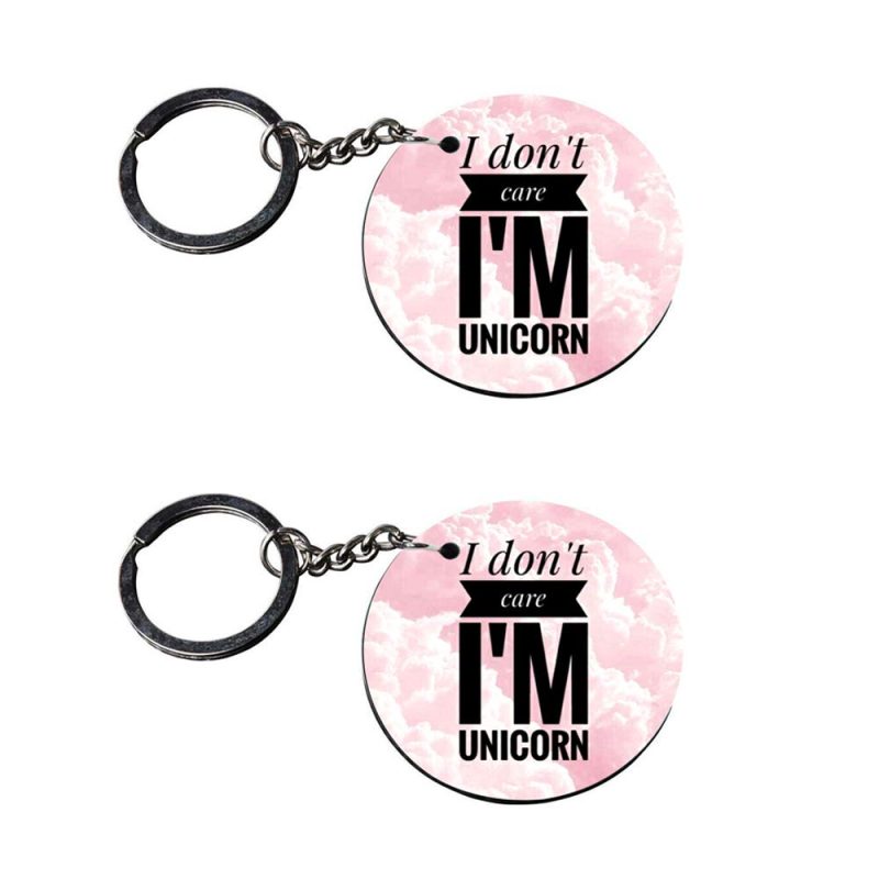 I'm A Unicorn Round Keychain Set