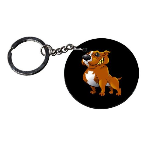 Crafty Worth | dog keychain cute | keychain for bike customized keychain with photo Printed Wooden Keychain| Circle Shape Set of 2 keyrings 2×2 inch - alternate view