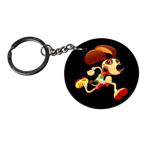 Crafty Worth | Dog keychain | keychain for r15 bike customized keychain with photo Printed Wooden Keychain| Circle Shape Set of 2 keyrings 2×2 inch - alternate view