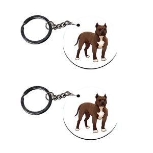 | red dog keychain | keychain for xl6 customized keychain with photo Printed Wooden Keychain| Circle Shape Set of 2 keyrings 