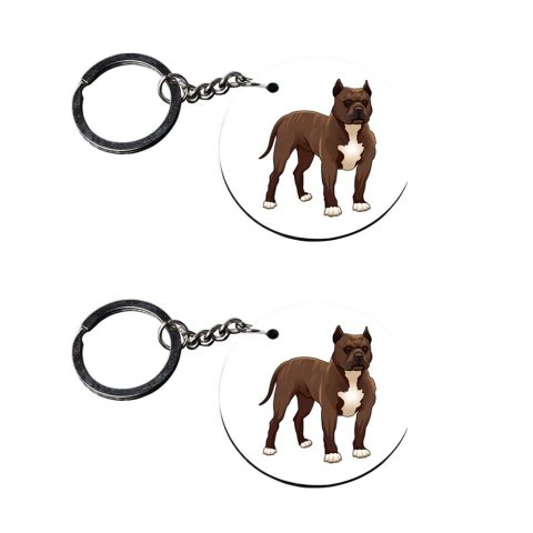 Crafty Worth | red dog keychain | keychain for scooty key Printed Wooden Keychains | Circle Shape Set of 2 keyrings 2×2 inch
